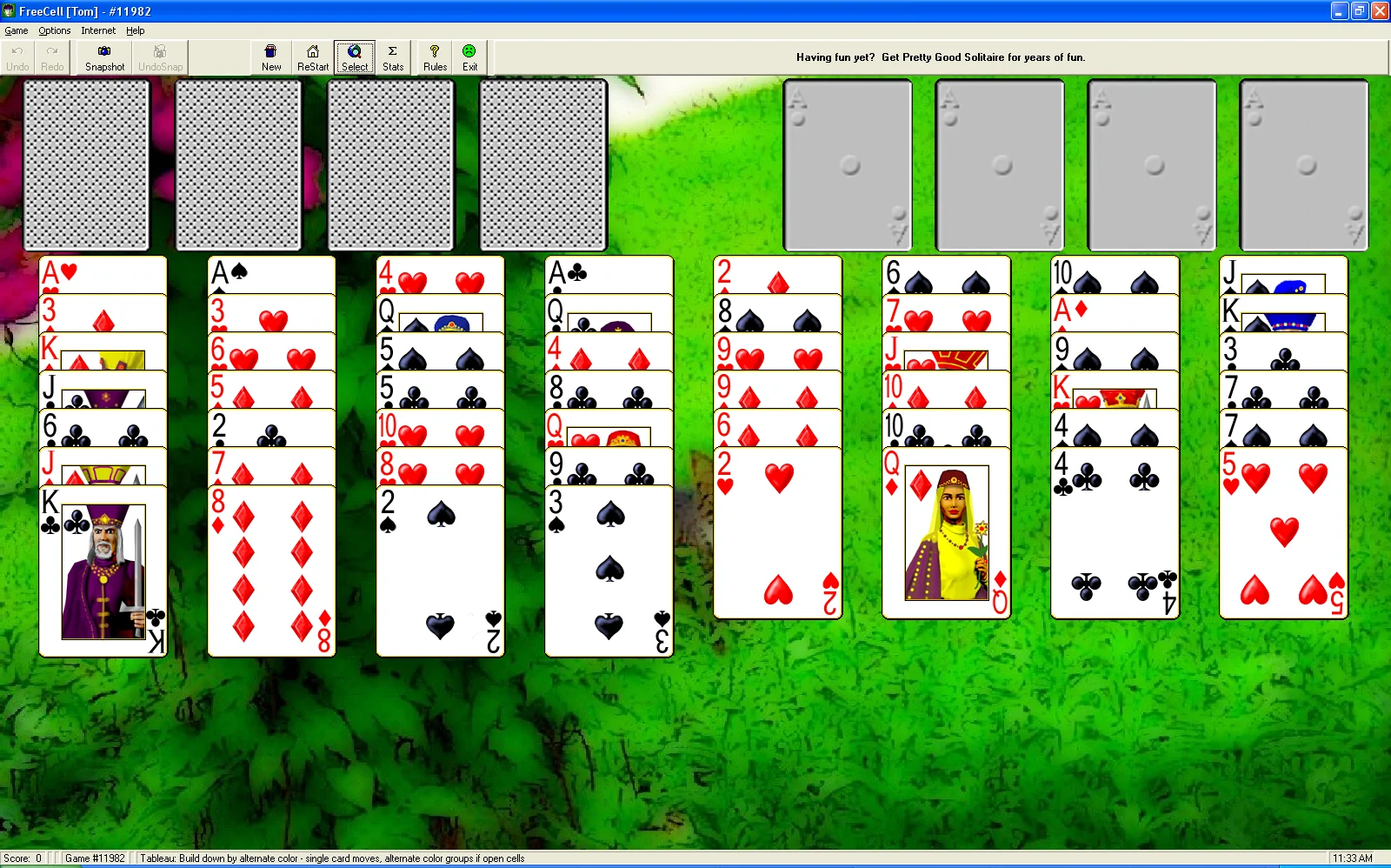 One turn solitaire